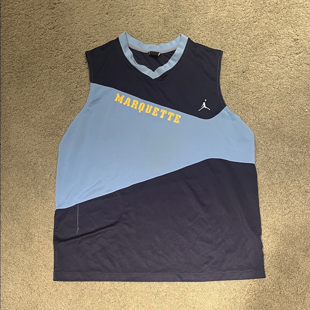 Jordan Marquette Two-Tone Light Blue & Navy Basketball Jersey